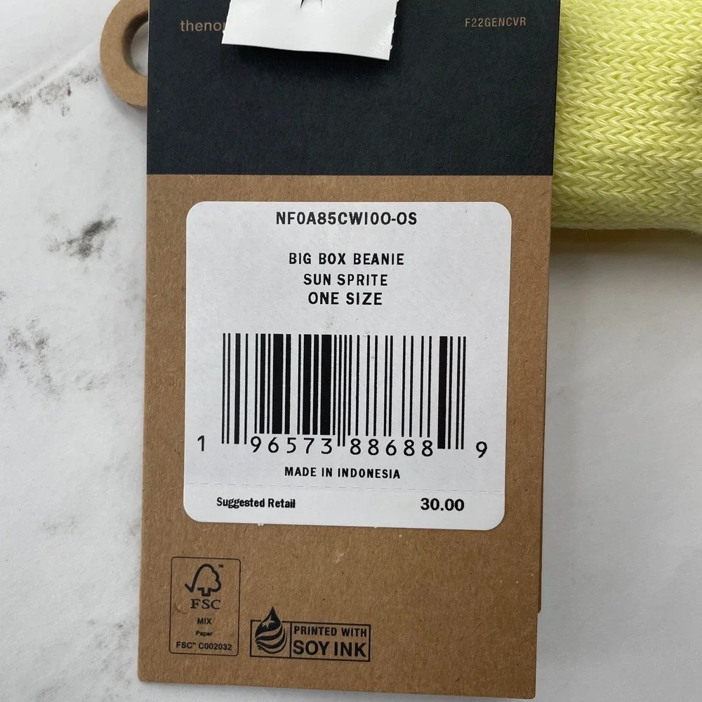 The North Face Beanie Big Box One Size Sun Sprite NEW